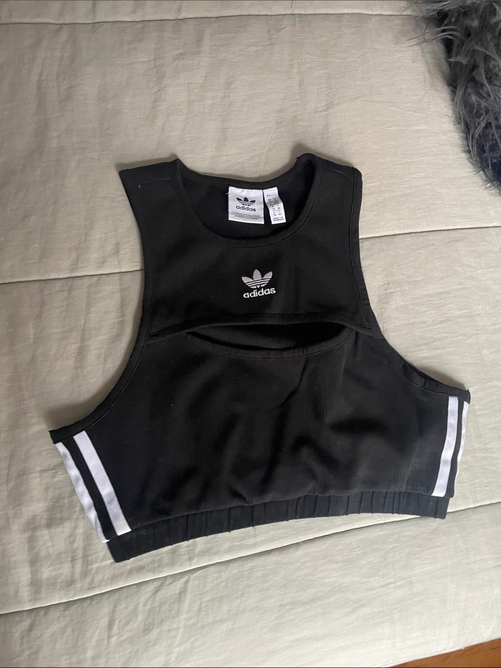 adidas Black Ribbed Tank - Picture 3 of 7